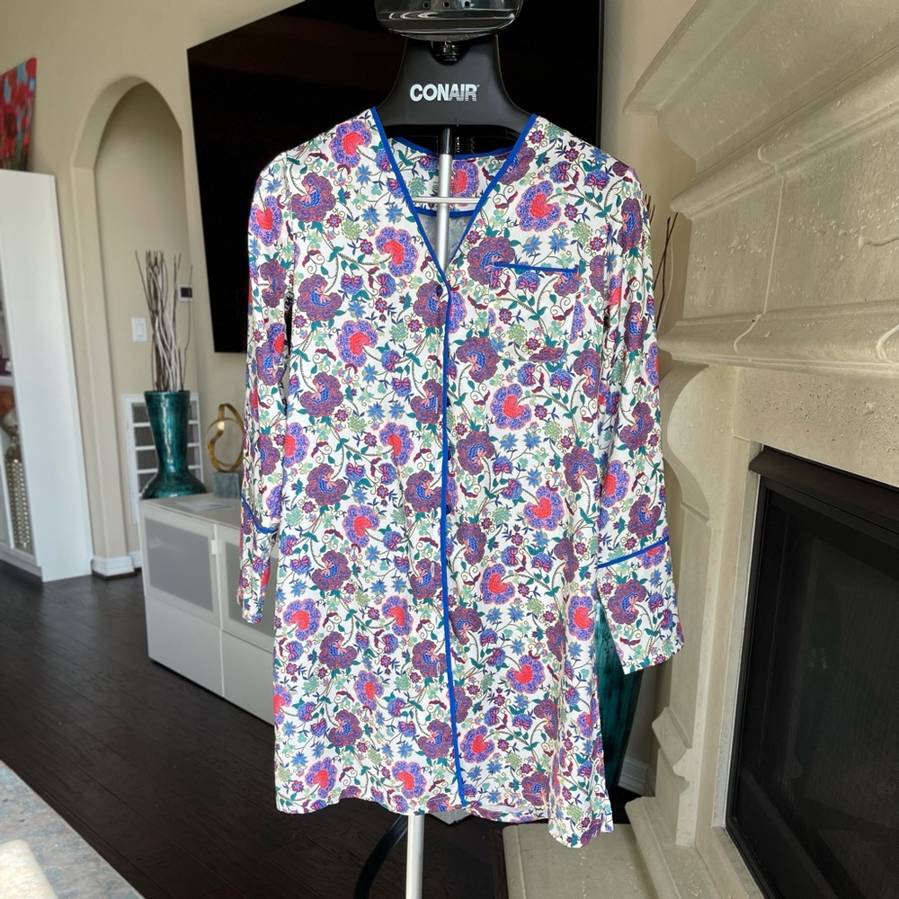 Summersalt XS The Cloud 9 Boyfriend Sleep Shirt/ Silky Shirt Dress